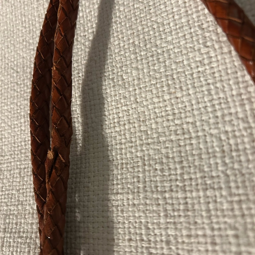 Dragon diffusion- brown leather woven tote - Picture 3 of 5